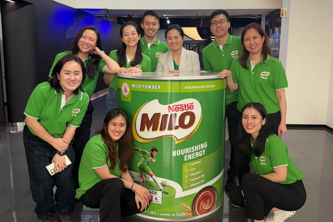 Employees from the Milo team at Nestle Singapore’s research and development centre