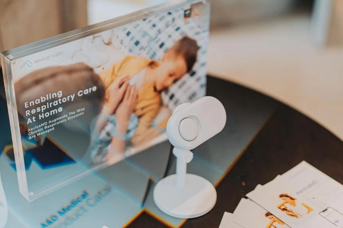 Aevice’s main solution is AeviceMD, an FDA-cleared wearable stethoscope for remote respiratory monitoring.