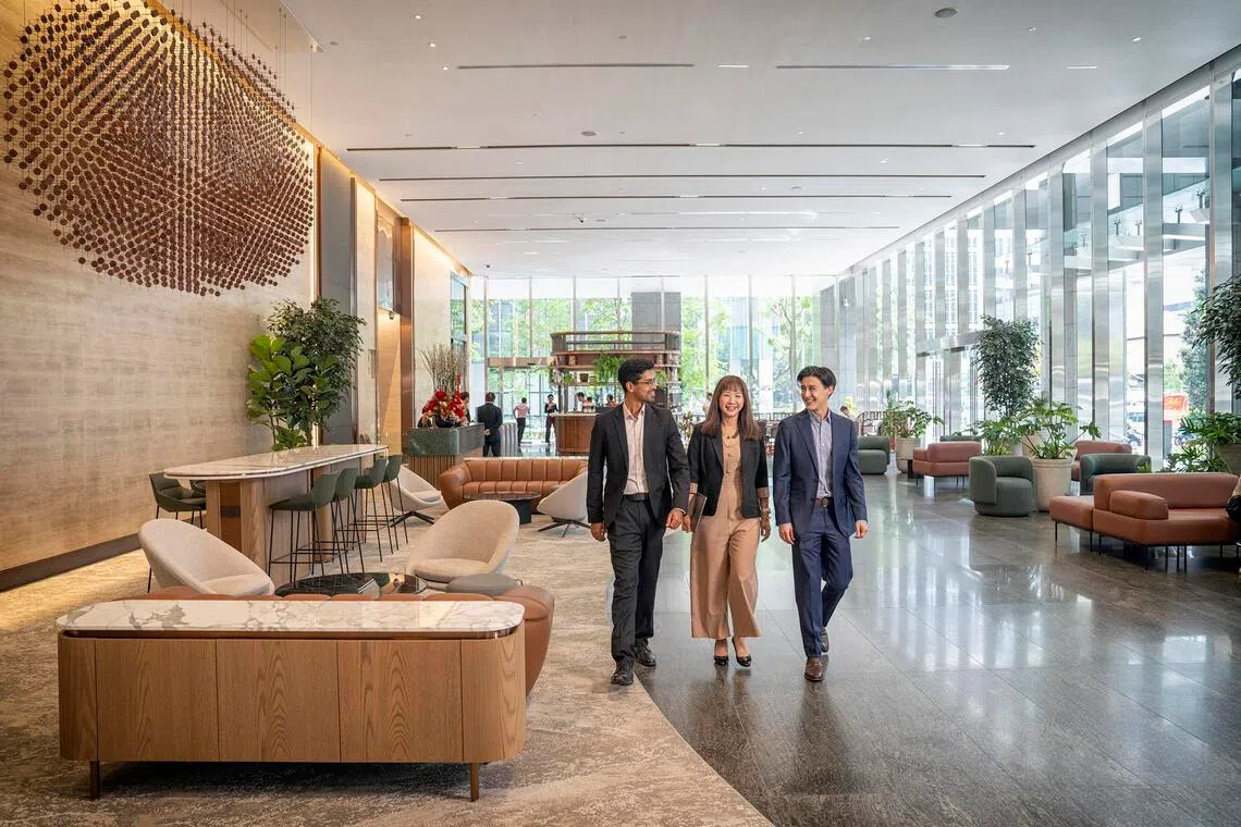 The upgraded One Raffles Quay lobby.