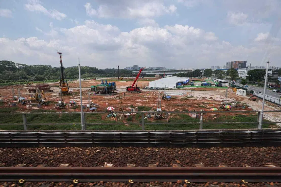 Construction work is under way at the site of Sheng Siong’s new Integrated Headquarters and Distribution Centre in Sungei Kadut on July 13.