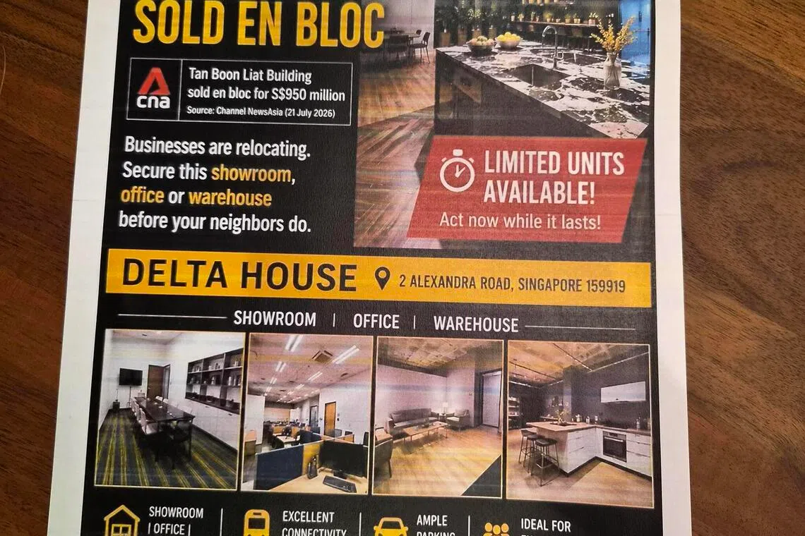 Property agents have been knocking on the doors at Tan Boon Liat Building, distributing to tenants fliers of other spaces for rent.