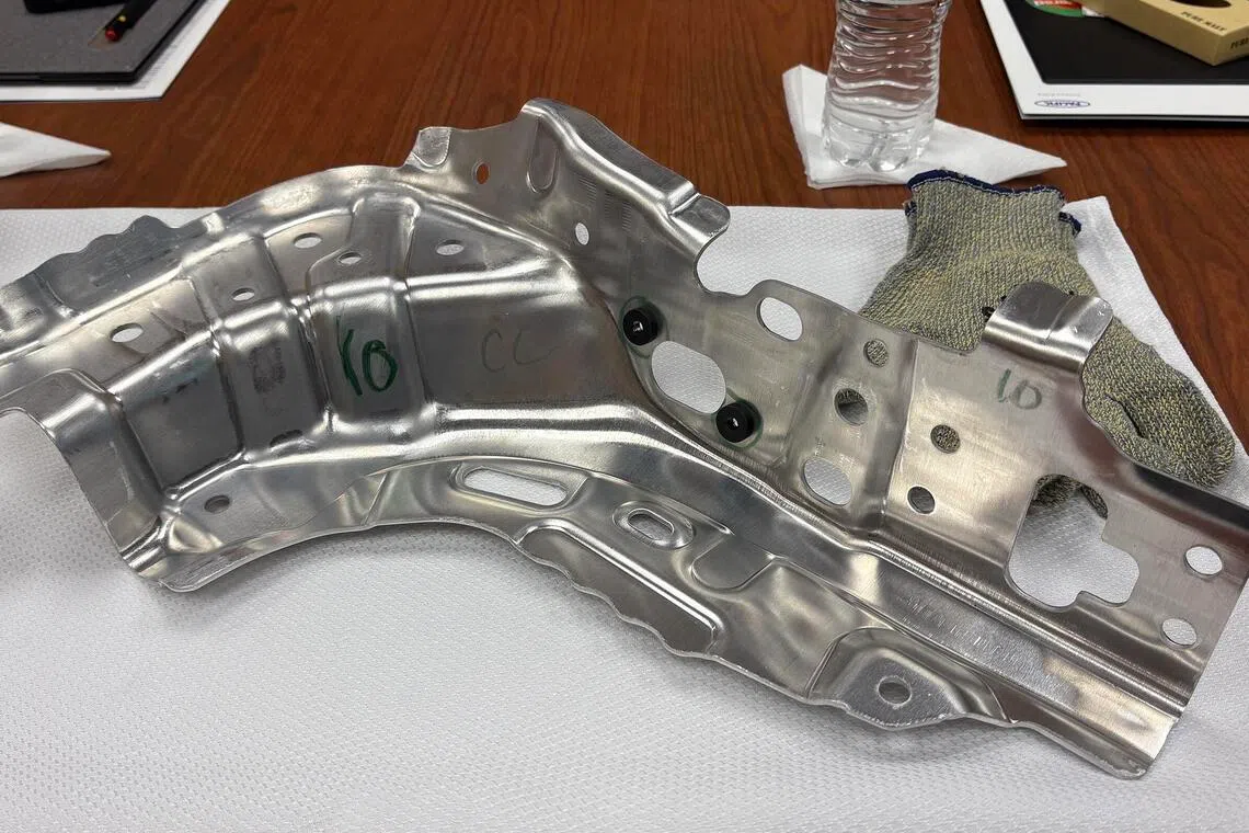 A metal component Pacific Manufacturing Ohio produced for Toyota.