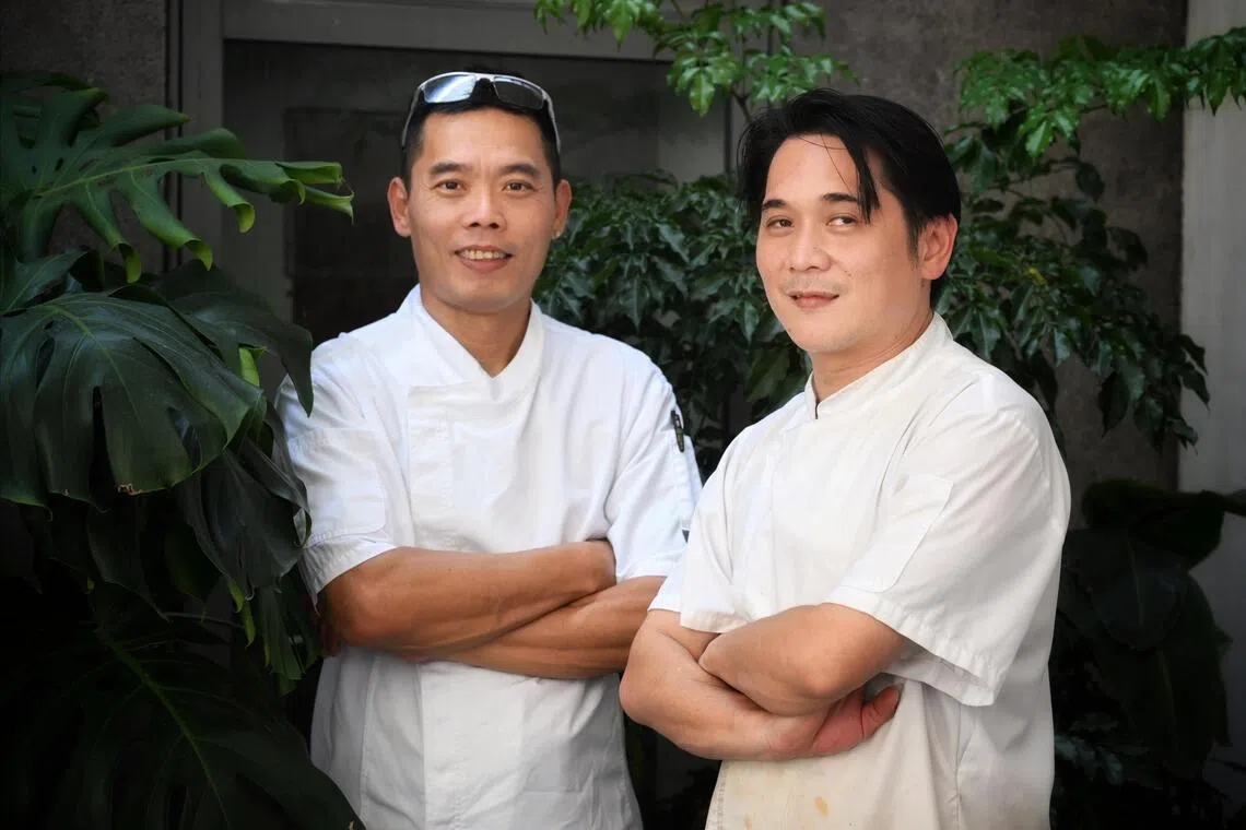 Former Providore employee Fabian Soh (left) helped his ex-colleague Wong Yoon Loong (right) find a new job. Both are members of Makan Minum Workers.