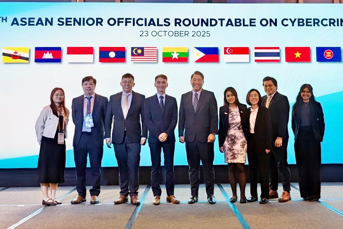 yuslina abdul aziz with colleagues from mha’s international cooperation and partnerships division at the 11th asean senior officials roundtable on cybercrime on 23 october 2025