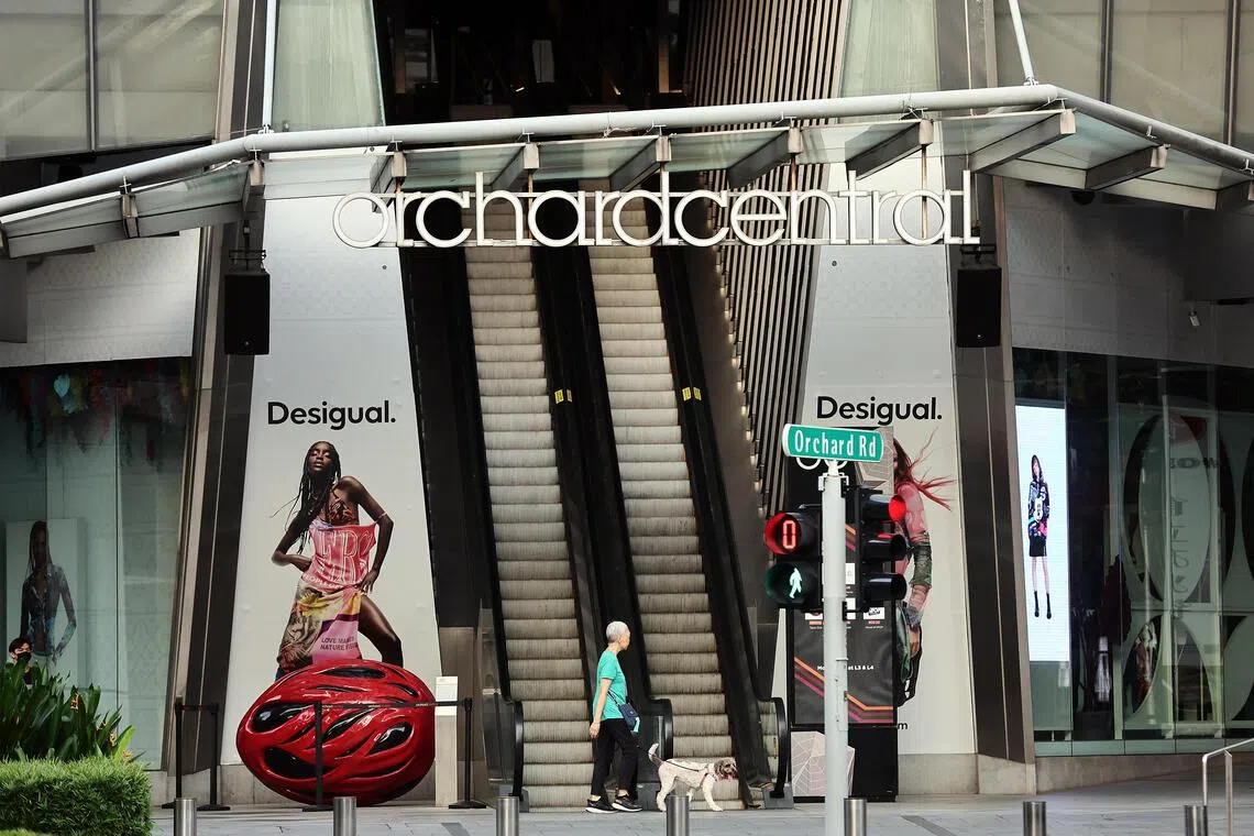 Retail tenants located on some floors of Orchard Central shopping mall have to move out by Nov 30, 2026, to free up space for office use.