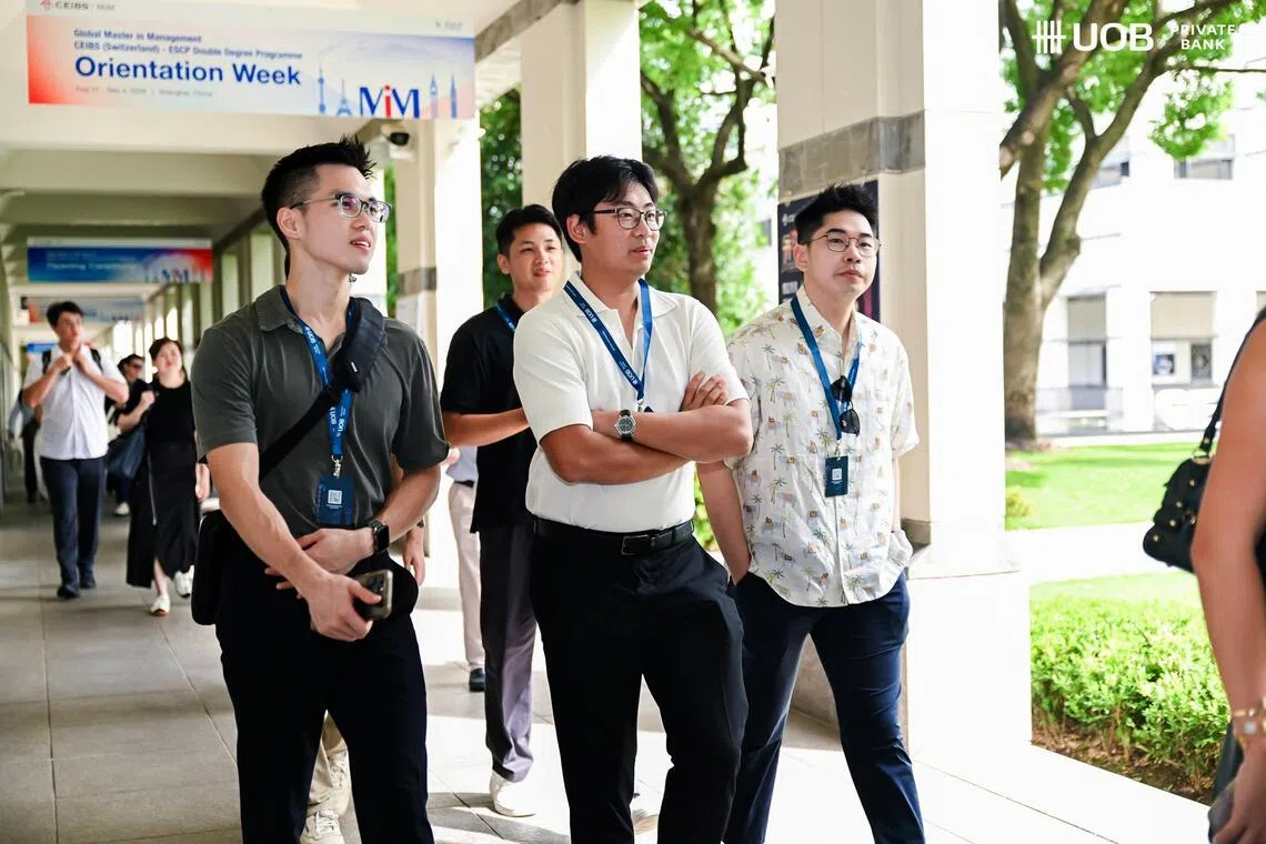 Yeo Zong Han (foreground, centre), production manager at Ribar Industries, was one of 26 participants in UOB Private Bank’s 2026 Next Generation Programme held in Shanghai and Hangzhou from Aug 31 to Sept 4.
